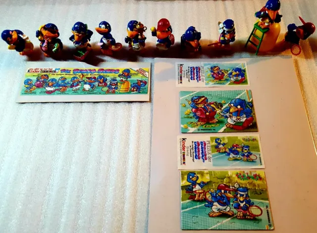 Ü-Ei-Figuren-Die Bingo Birds-1996-Komplettsatz+BPZ-2 Puzzle+BPZ-Sammlerzustand !