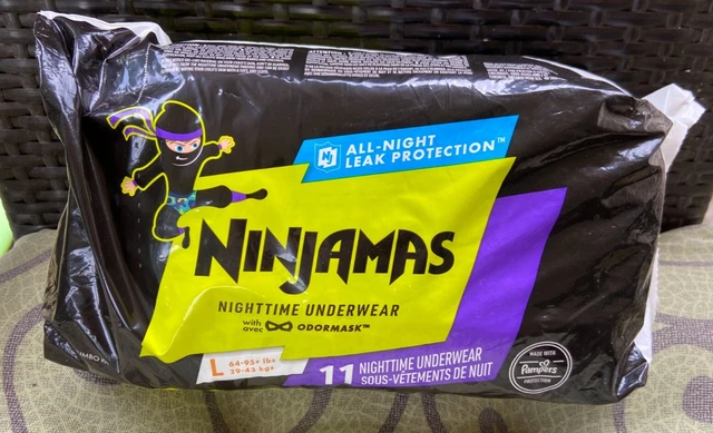 Ninjamas Size Large Nighttime Underwear 11 Count Pampers 64-95 LBS