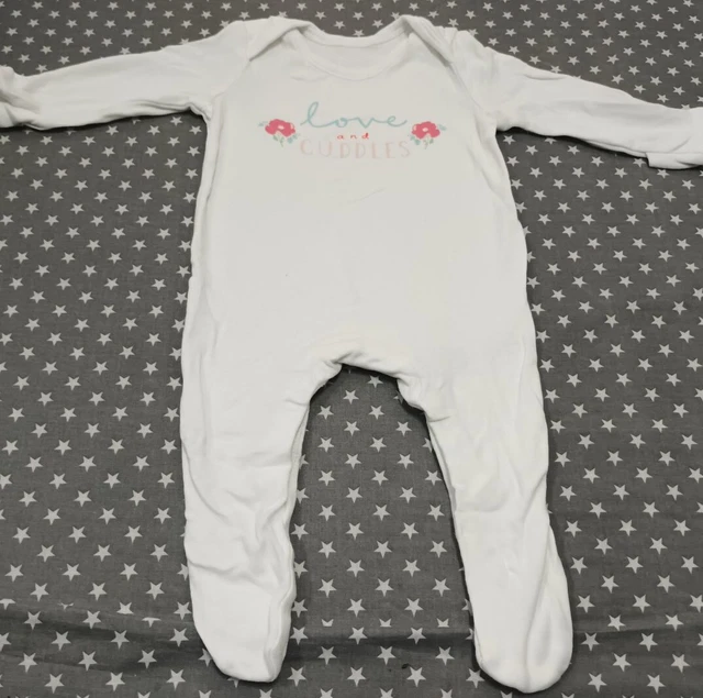 Baby Girls George Love And Cuddles Babygrow Newborn Sleepsuit Romper Babygro