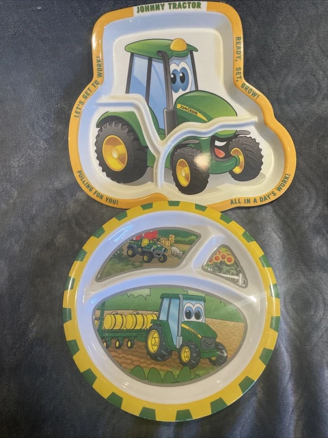 2 John Deere Johnny Tractor Child's Divided Plates