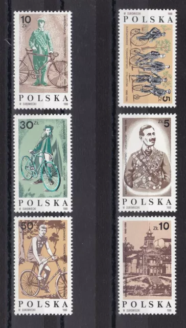 Polen 1986 postfrisch MiNr. 3069-3074  100 Jahre Warschauer Radfahrerverein