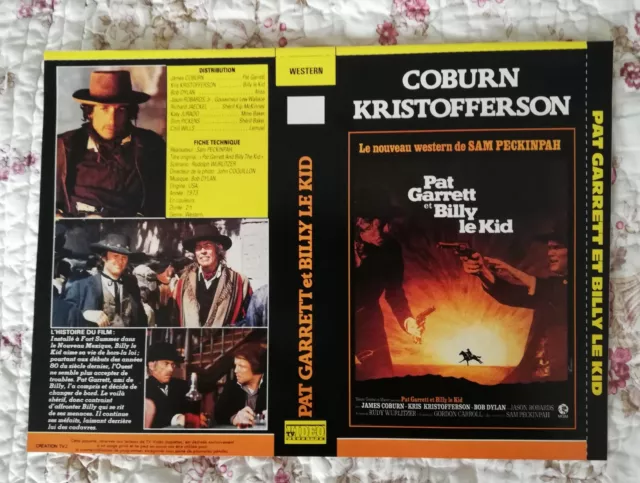 JAQUETTE VHS (seule) -  "Pat Garrett et Billy le Kid" - 1973 - Peckinpah/Coburn