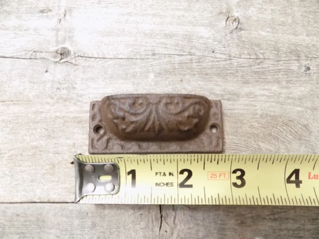 5 Cast Iron Brown 3" Total Length Pulls Drawer Cabinet Bin Handles Rustic Barn 2