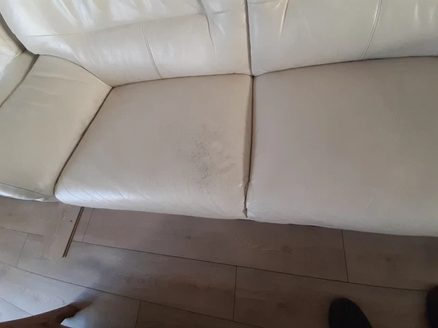 Canapé sofa 3 places cuir beige | Kaufen auf Ricardo