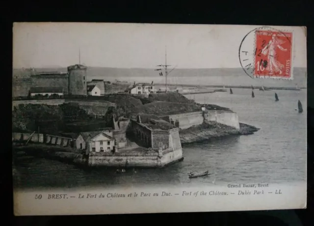 CPA- 29-BREST- The Fort of the Castle and the Park of the Duke / stamped / written from 1918