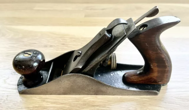 Antique 1892 STANLEY Bailey No 4 Smooth Bottom Wood Hand Plane
