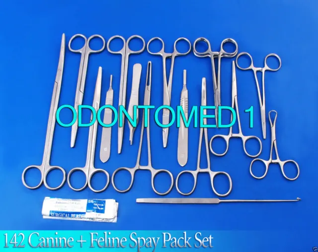 142 Pcs Canine+feline Spay Pack Veterinary Surgical Instruments Ds-1076 3