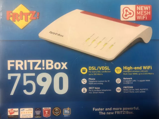 AVM FRITZ!Box 7590 300Mbps Dual Band Modem Wi-Fi Router - Bianco