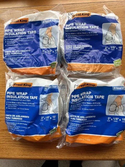 PIPE WRAP INSULATION TAPE Frost King Self-Adhesive Foil & Foam 2"x1/8 15' SEALED