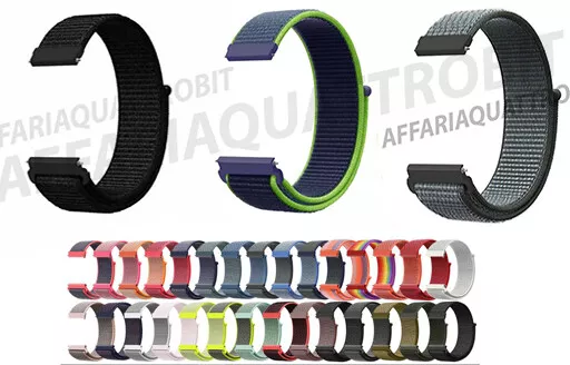 cinturino in nylon 20mm 22mm ansa sgancio rapido smartwatch tessuto orologio