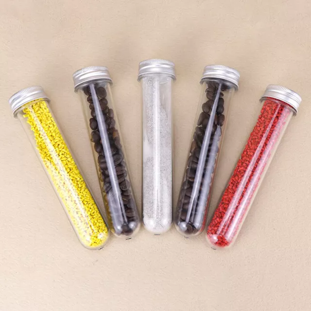 5pcs 40ml Test Tube Bottles Transparent Sample Container Test Tubes Bottles Lab