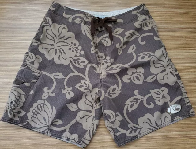 Quiksilver Edition Hawaii SURF BOARD SHORTS 34W SIZE 34 RVCA Vintage Hawaiian Tn