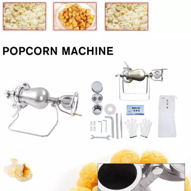 Mini Popcorn Maker Hand-cranked Cannon Corn Popper Corn Puffing Ma NEW~ 3