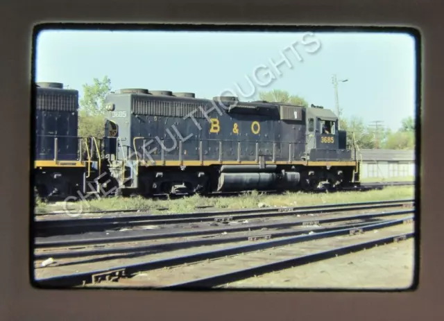 Original  '76 Ektachrome Slide B&O Baltimore Ohio 3685 GP40 Garrett     38B38