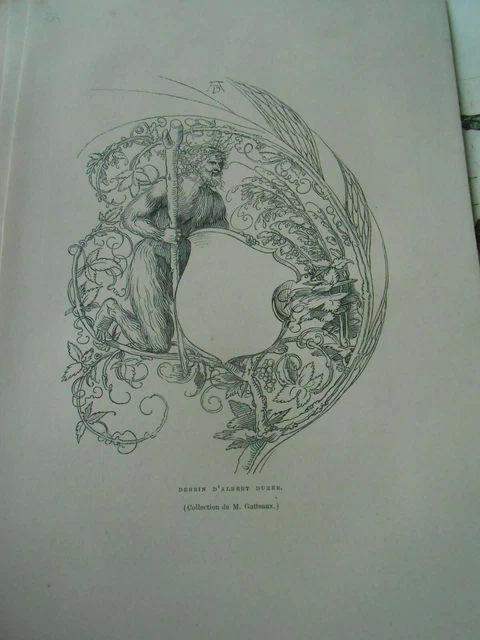 Drawing after Albert Durer Gazette Beaux Arts 1870 Old Print