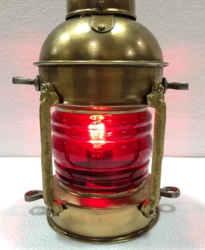 Vintage Eisen rote Lampe Maritime Schiffslaterne Boot Licht Home Decor 10 Zoll