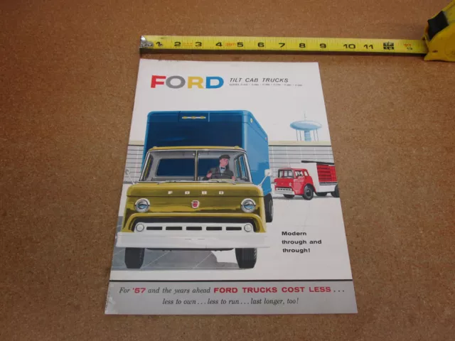 1957 Ford truck C550 C600 C900 Tilt cab 700 800 900 sales brochure 16pg ORIGINAL