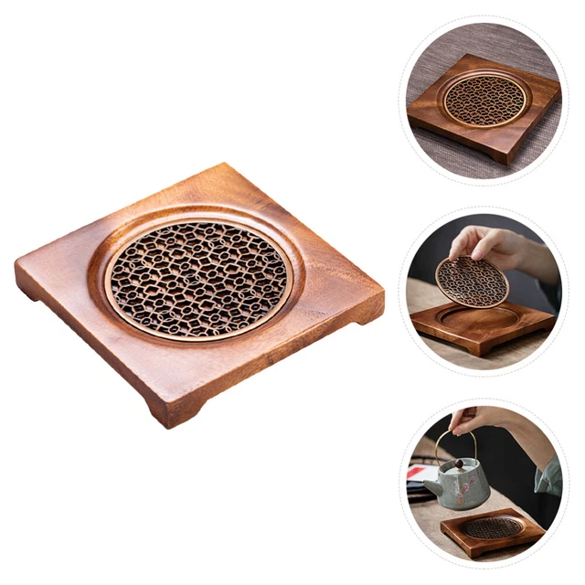 Tetera de madera Trivet para ollas y sartenes calientes té -soporte para ollas almohadillas calientes