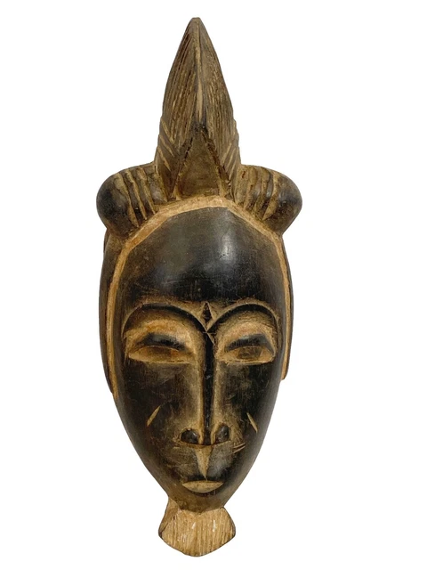 # 5354 Superb  African  Baule Portrait Mask Cote D'ivoire 14.5" H