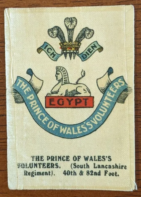 c. 1914 Badges Of The British Army Silk Cigarette Card - South Lancs Regiment
