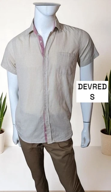 Chemise Homme Devred Taille XXL - Blanche, Manches Courtes, Coton/lin - Occasion Très Bon état