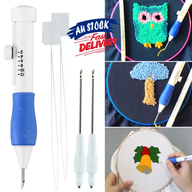 Kit Punch Needle Stitching Pen Set Poking DIY Crafts Sewing Tools Embroidery