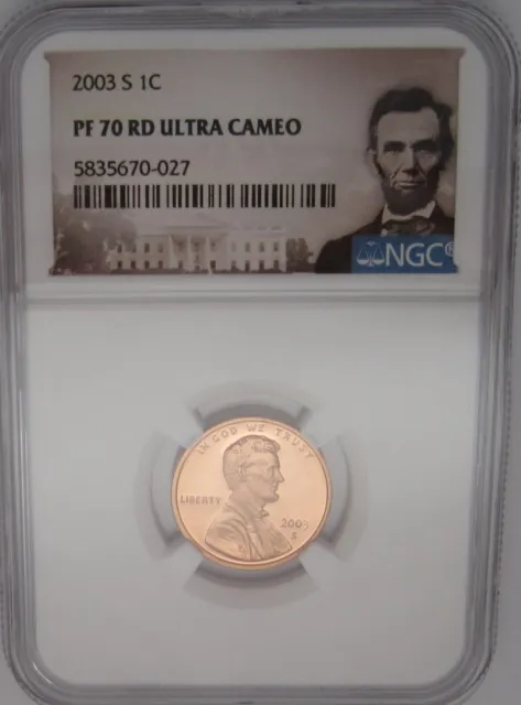 2003-S Lincoln Memorial Cent NGC PF70 RED ULTRA CAMEO -Perfect GEM RED HOT PROOF