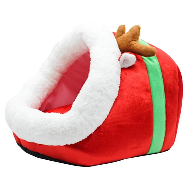1 pieza Xmas Style Pet Bed nido para gatos lavable desmontable Xmas Pet Supplies (rojo)