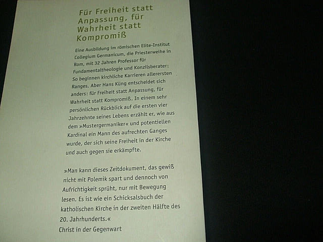 Hans Küng - Erkämpfte Freiheit - Erinnerungen 2