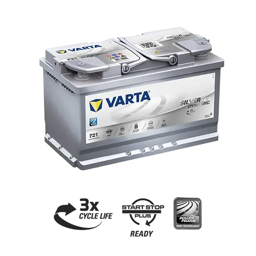 VARTA F21 (A6) Silver Dynamic AGM 580 901 080 Batteries voiture 80Ah