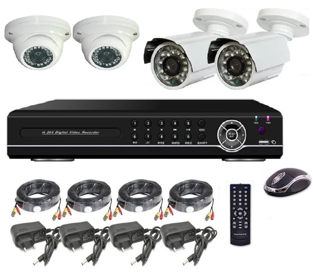Cikonielf Enregistreur de vidéosurveillance de sécurité à 4 canaux
