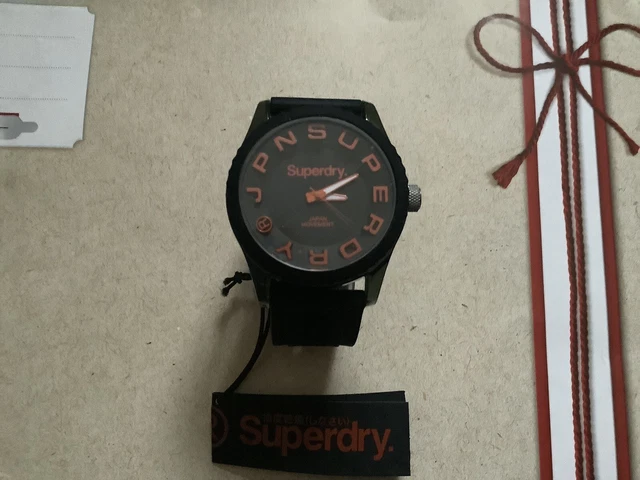 MENS SUPERDRY WATCH Black . SYG145B Super Dry Sports Watch RRP 65