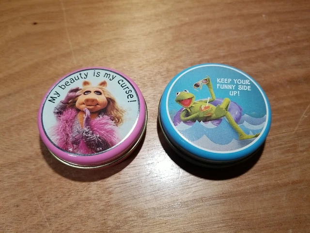 Pair Of Two Jim Henson Muppets 1980 Hallmark Tin Trinkets Kermit and Miss Piggy