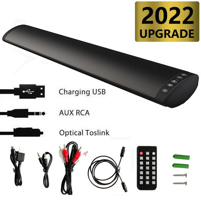 WIRELESS BLUETOOTH 5.0 TV Sound Bar Home Theater Wall Mount Subwoofer