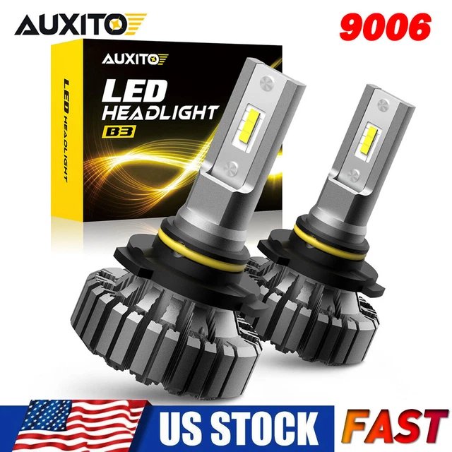 Auxito LED Headlight 9006 High Low Beam Bulb Canbus 40000LM 6500K Bright Fanless