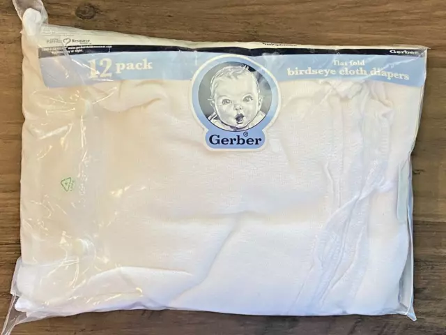 NEW 12 pack GERBER Flat Fold Birdseye Cloth Diapers 100% Cotton CRAFTS CAR WASH