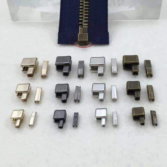 5 Sets Metal Open End Zipper Stop DIY Bottom Tailor Zipper Stopper Supply Repair