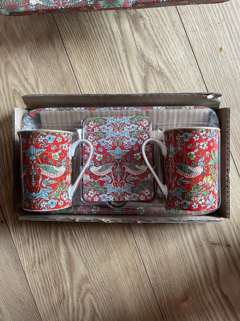 Petit Plateau De Service William Morris Strawberry Thief - Design Vintage Fleuri - Pour Thé, Snacks, Décoration Cuisine