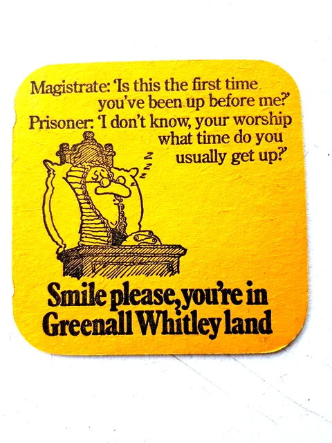 Vintage GREENALL WHITLEY / GREENALL'S - Cat No'359  Beer mat / Coaster
