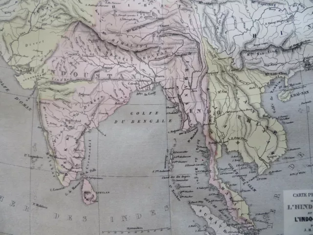 India British Raj Southeast Asia Physical geography c. 1855 Dufour map