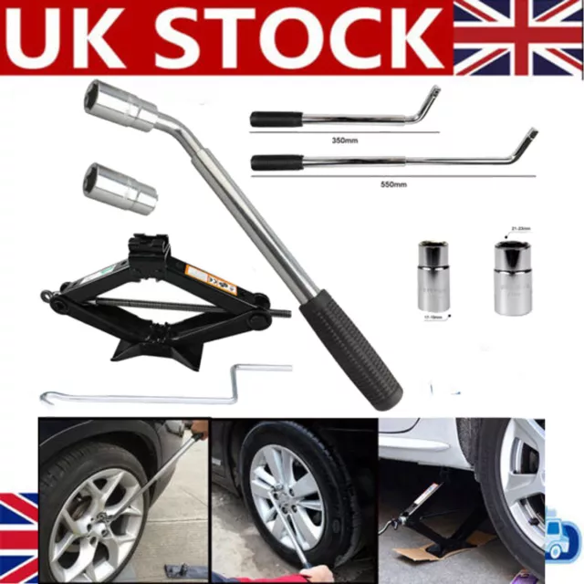 2 Ton Scissor Wind Up Jack Wheel Tool Kit Brace Socket Wrench for Car Van
