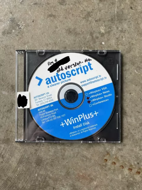 Autoscript WinPlus News Studio Teleprompting Software Install Disk