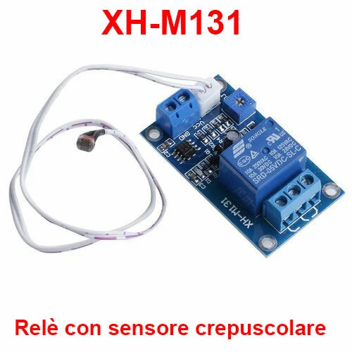 Modulo Sensore Luce XH-M131, Relay Controllo 5/12/24V, Sensore Fotoresistenza Per Elettricisti