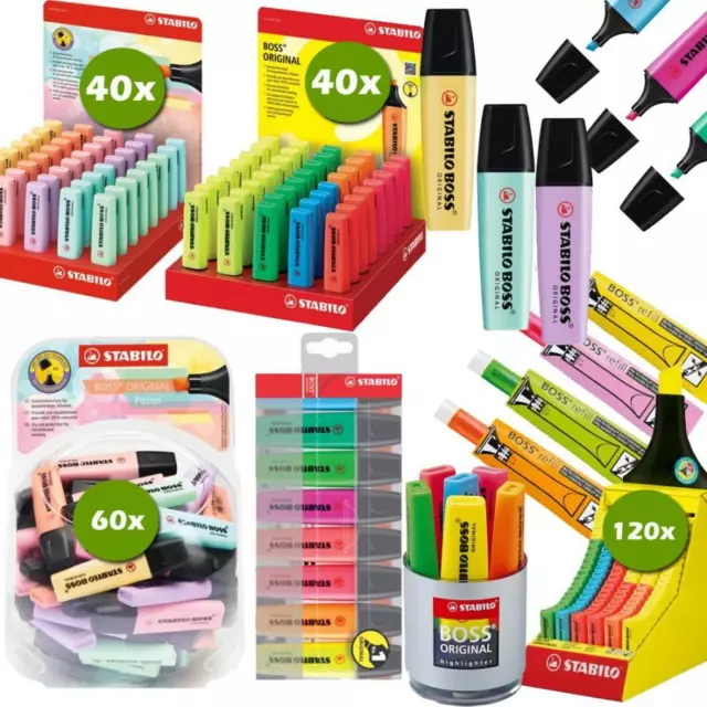 STABILO Textmarker BOSS ORIGINAL Farben Einzel, 4er,6er,8er,40er,60er,Nachfüll