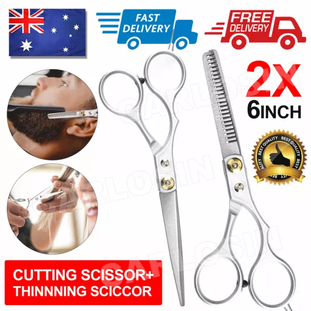 2 X 6" Professional Hair Cutting Thinning Scissors Salon Shears Hairdressing Set