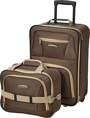 Rockland Fashion Softside Upright Luggage Set, Brown, 2-Piece (14/19)