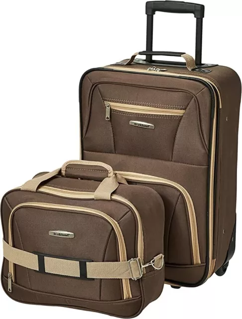 Rockland Fashion Softside Upright Luggage Set, Brown, 2-Piece (14/19)