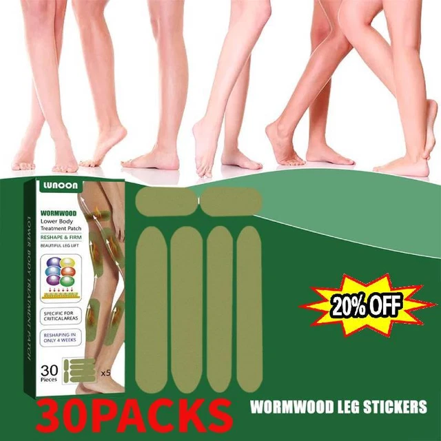 30* Parche herbal delgado para adelgazar piernas, ajenjo tratamiento de la parte inferior del cuerpo parche de desintoxicación