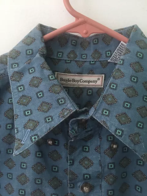 Chemise homme vintage BUGLE BOY BUTTON DOWN surdimensionnée moyenne rétro années 80 écuc 2