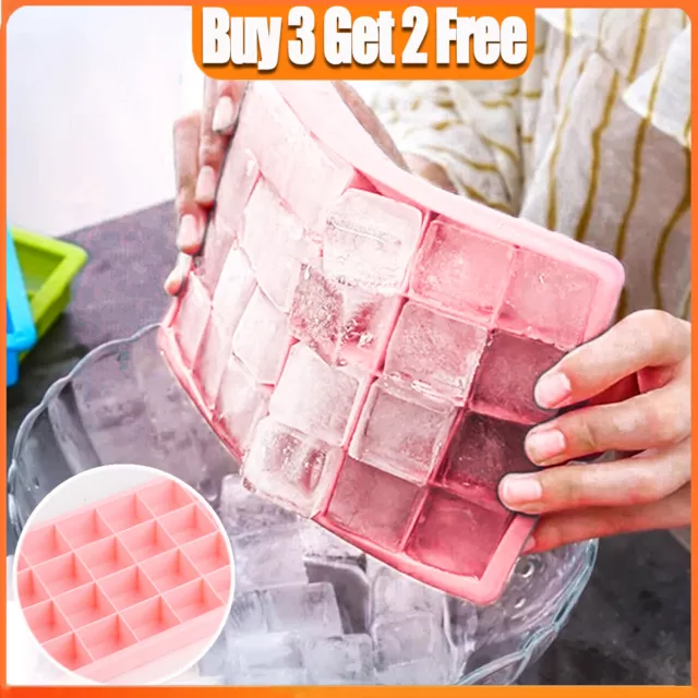 24 Grids Large Silicone Ice Cube Tray Mould Giant Maker DIY Square Jelly Mold